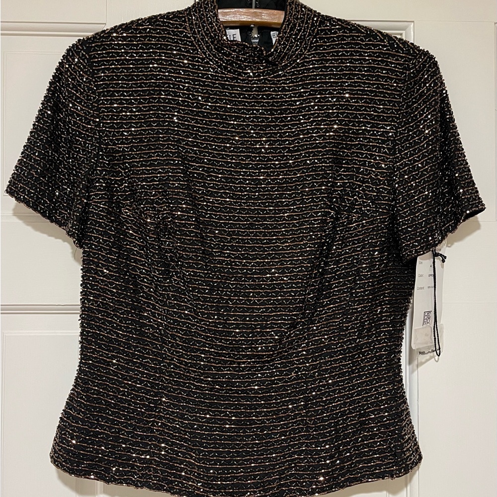 Elegant Black and Gold Women's Top